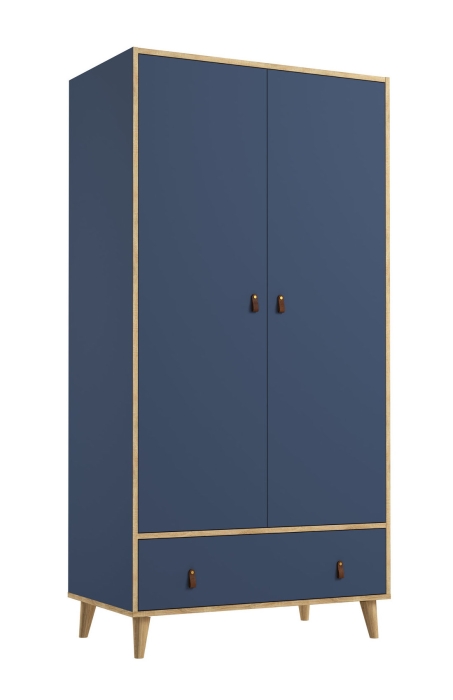 Schrank NEW YORK - blau & Eiche